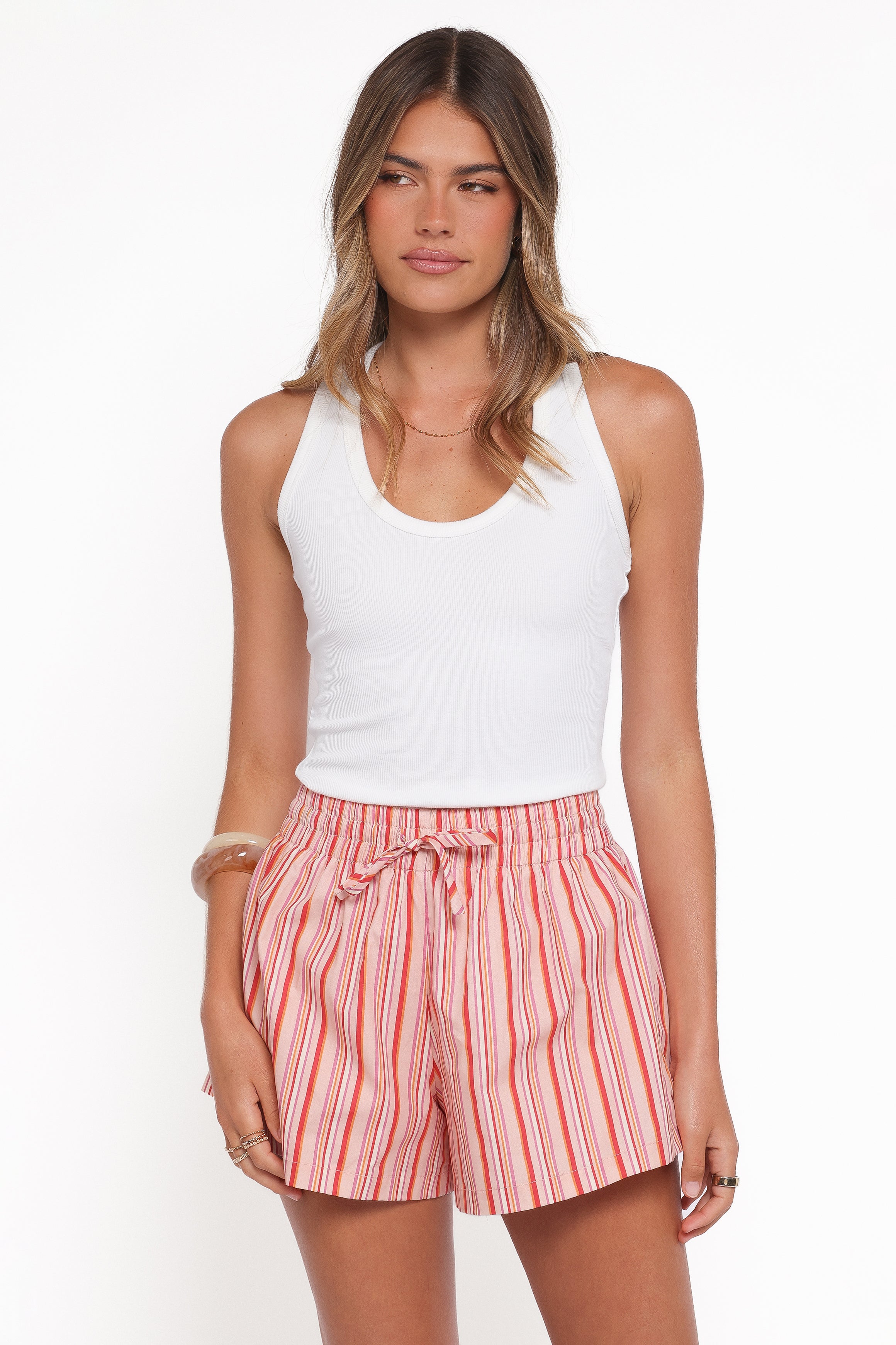 Mattina Shorts - Peach Stripe