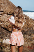 Mattina Shorts - Peach Stripe