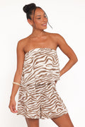 Ravenna Romper - Brown Zebra