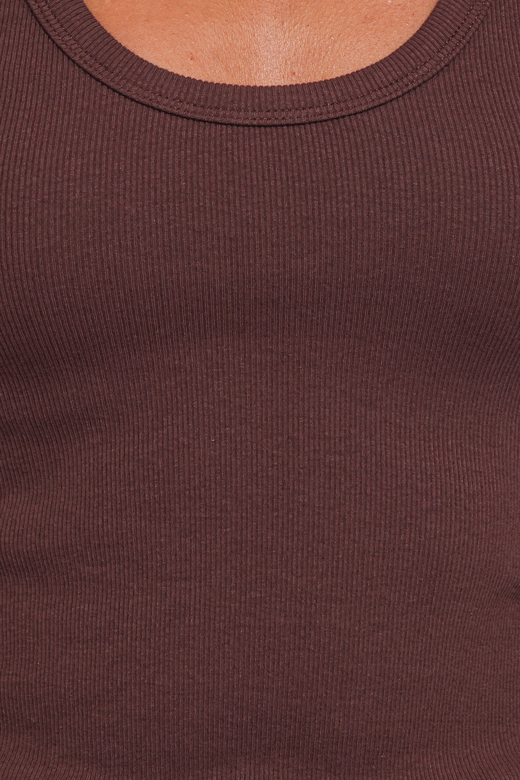 Miles Racerback Rib Knit Tank Top - Espresso