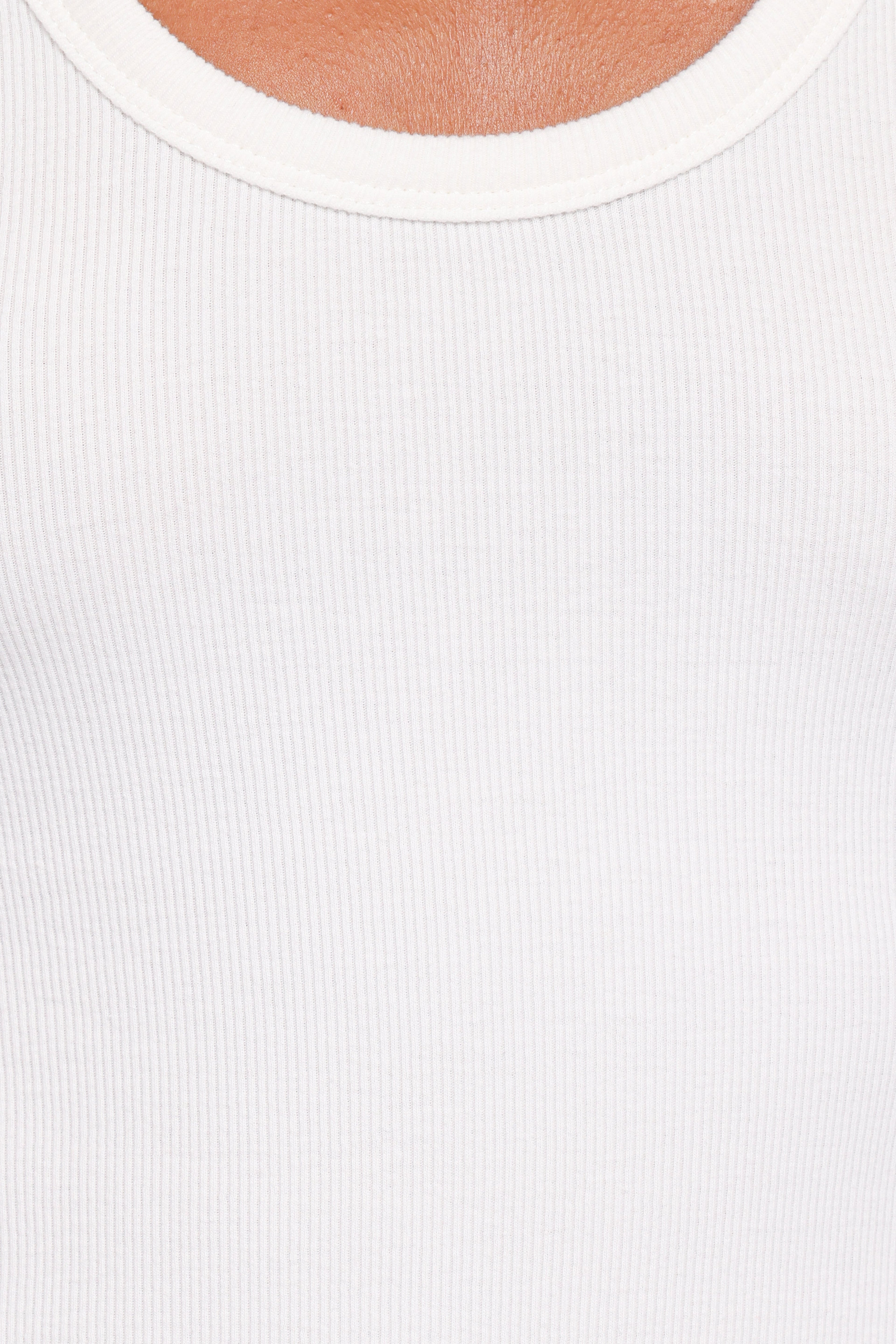 Miles Racerback Rib Knit Tank Top - White